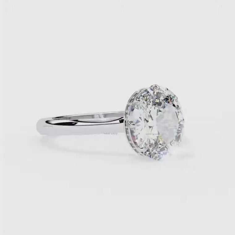 Hidden Pave Halo Oval Cut Daily Wear Women Ring video