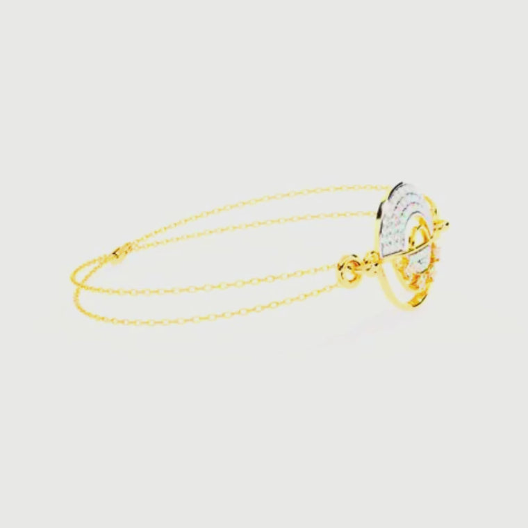 Double Cable Chain Round Open Circle Station Bracelet video