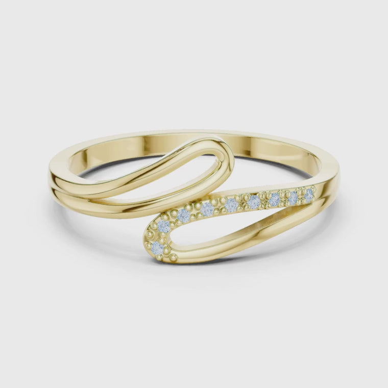Open Swirl Round Pave Ring video
