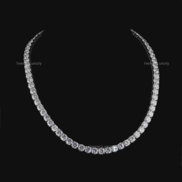 Hip Hop Tennis Chain 925 Solid Silver Iced Out Necklace for Men video