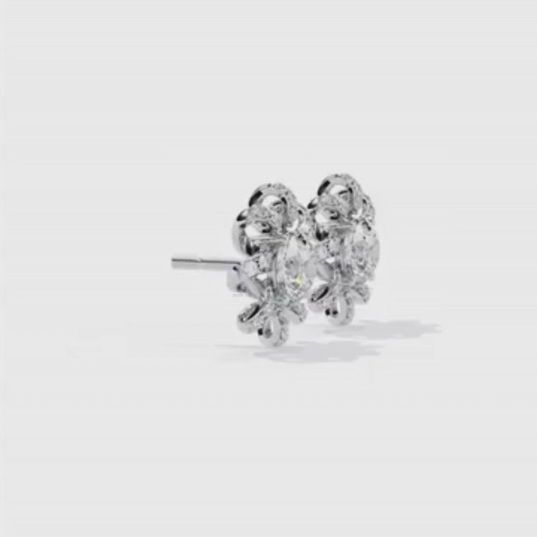Floral Halo Stud Earrings with Pave Petals video
