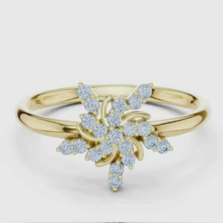 Floral Cluster Round Cut Statement Ring video