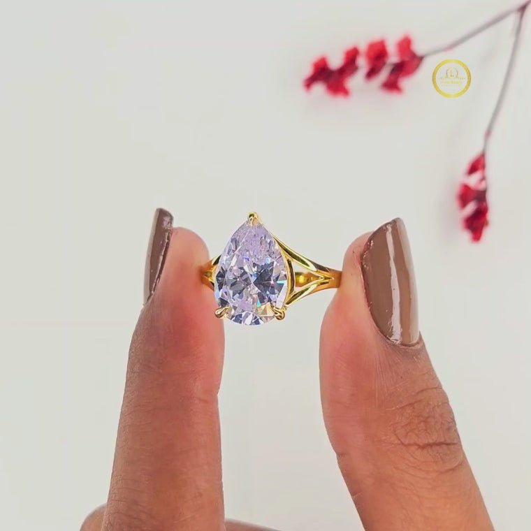 Pear Cut Ring 3-Prong Solitaire Setting video