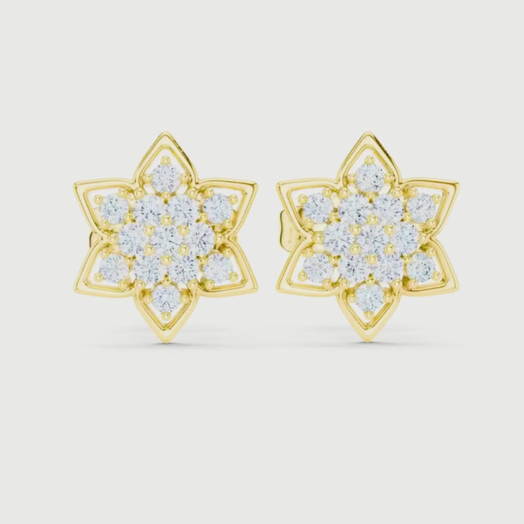 Star Shaped Cluster Stud Earrings video