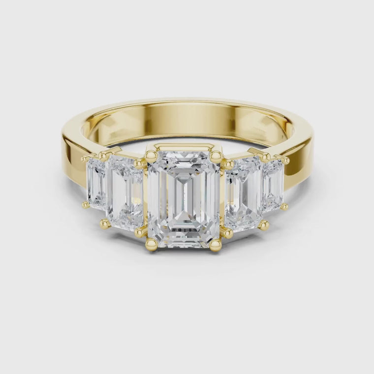 Five Stone Emerald Cut Anniversary Ring video