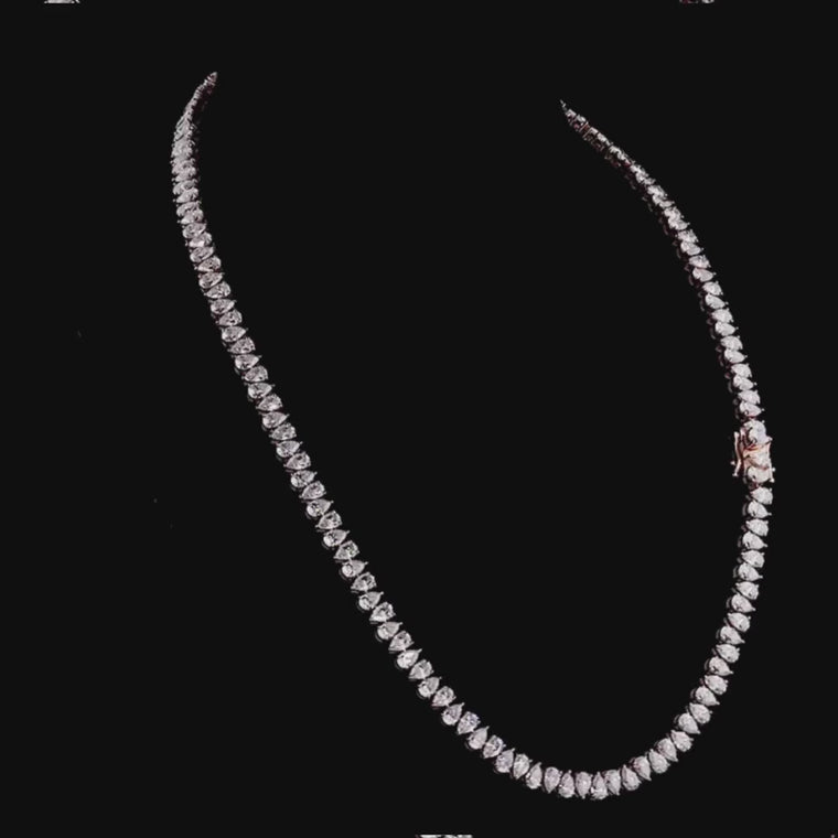 15 TCW Icy Elegance Pear Tennis Chain video