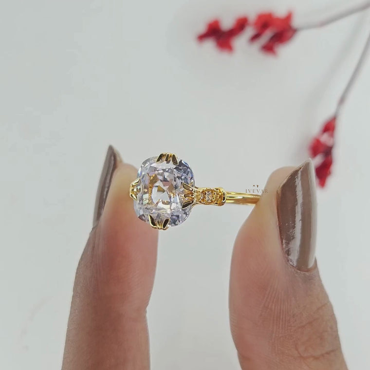 Rose Cushion Solitaire Engagement Ring video
