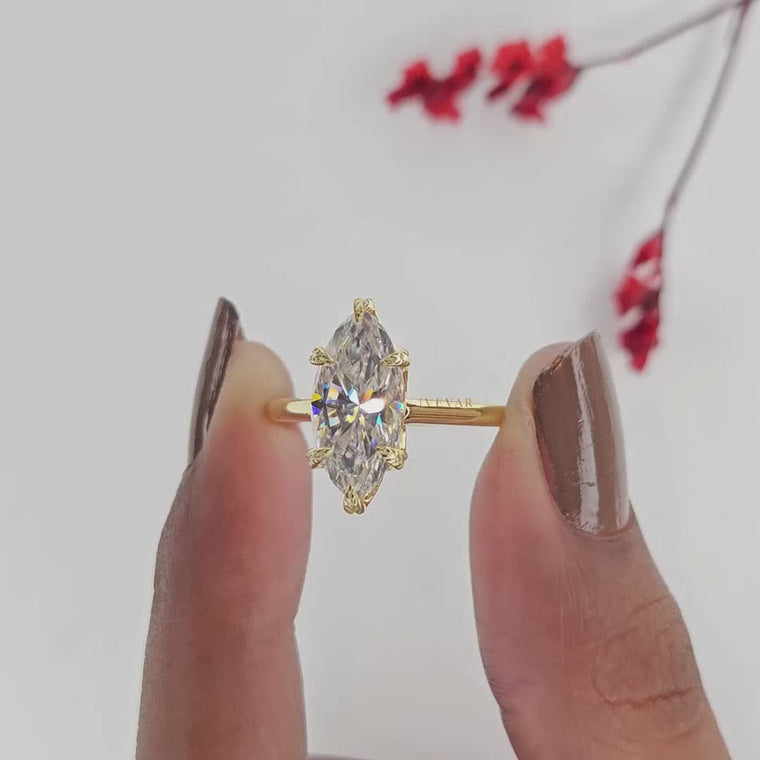 Marquise Cut Solitaire Setting Engagement Ring video