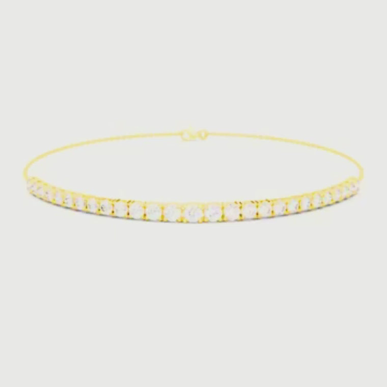 Single Classic Row Round Tennis Bracelet video