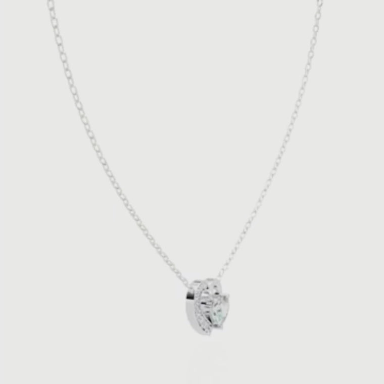 Heart Solitaire Pendant with Open Asymmetrical Frame video