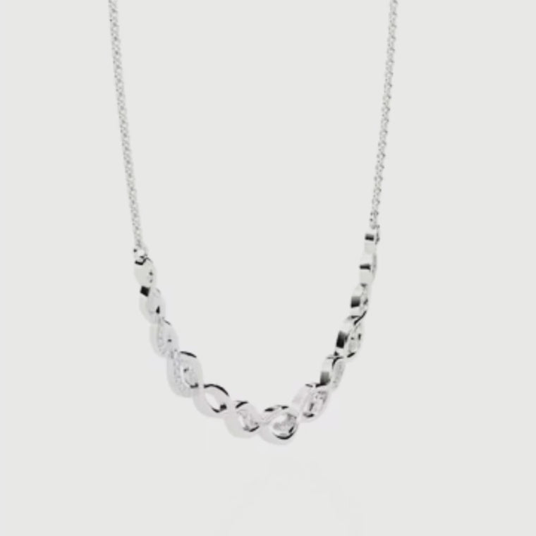 Twisted Infinity Bar Pave Necklace video