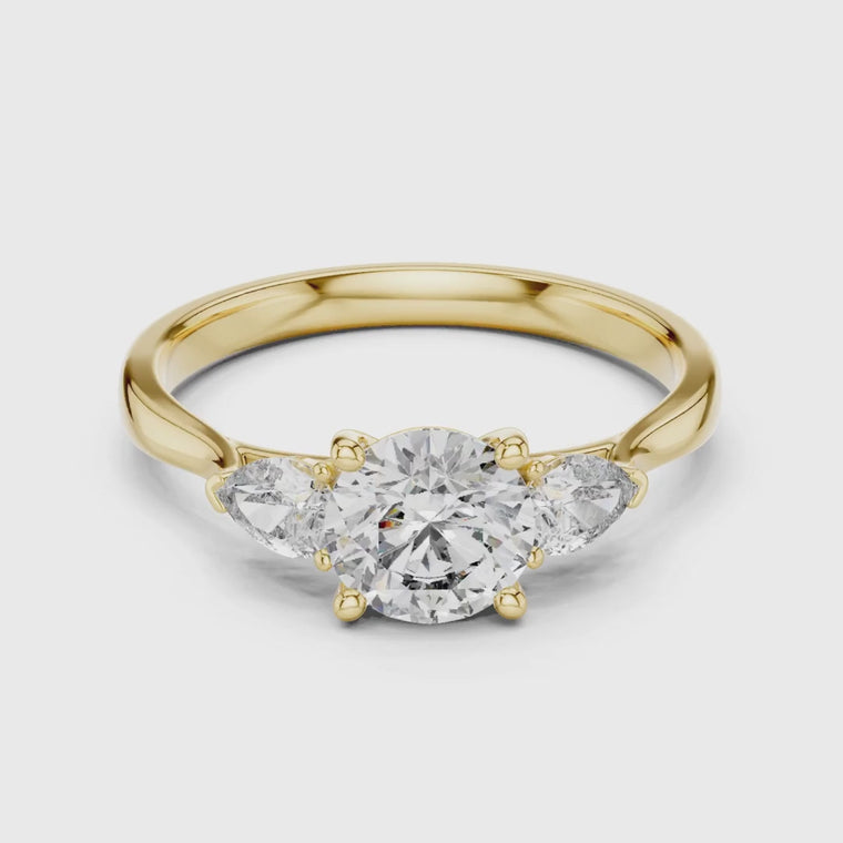 Round Three Stone Engagement Ring For Women video