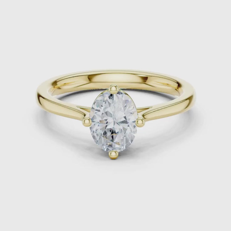 Oval Cut Solitaire Engagement Ring With Four Prong video