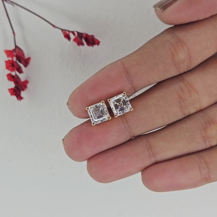 Asscher Cut Solitaire Women's Earring video