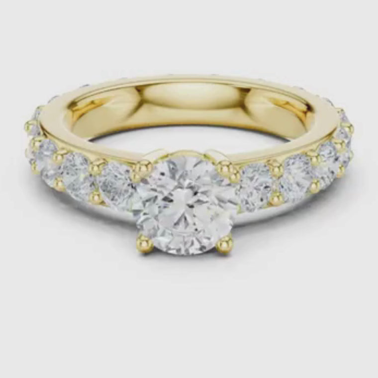 Pave Round Cut Solitaire Wedding Ring For Women video