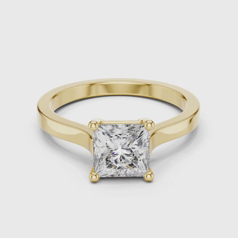 Solitaire Princess Cut Promise Ring video