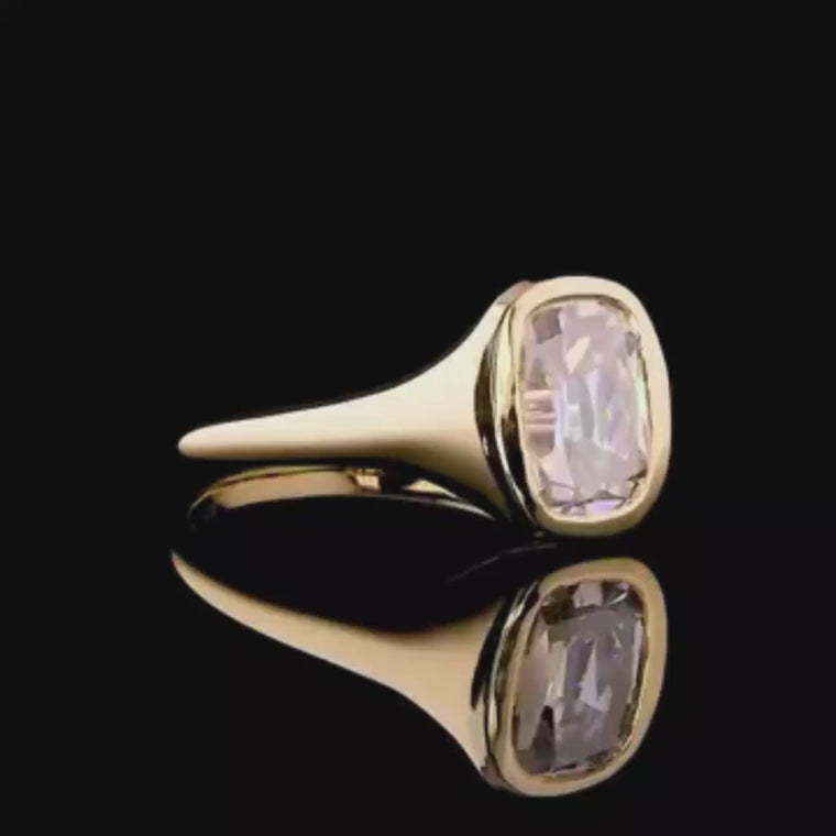 Bezel Set Cushion Cut Solitaire Ring video