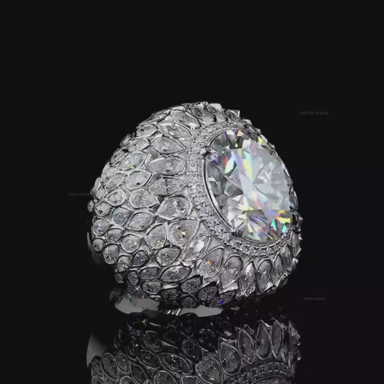 3.00 CT Round Cut Halo Statement Ring video