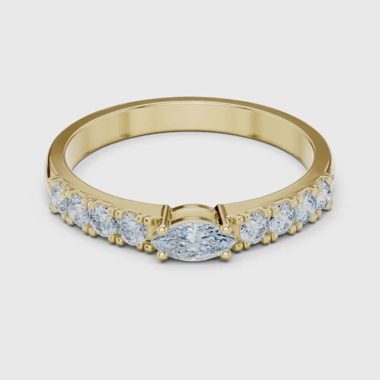 Accents Marquise and Round Eternity Ring With Pave Band video