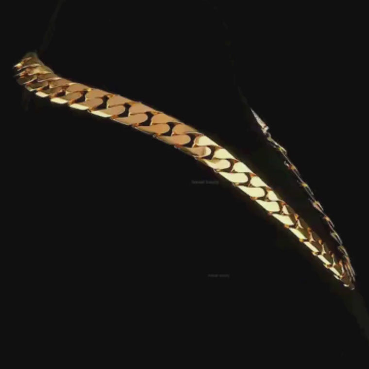 Plain Cuban Link Chain Necklace with Pave Set on Clasp video