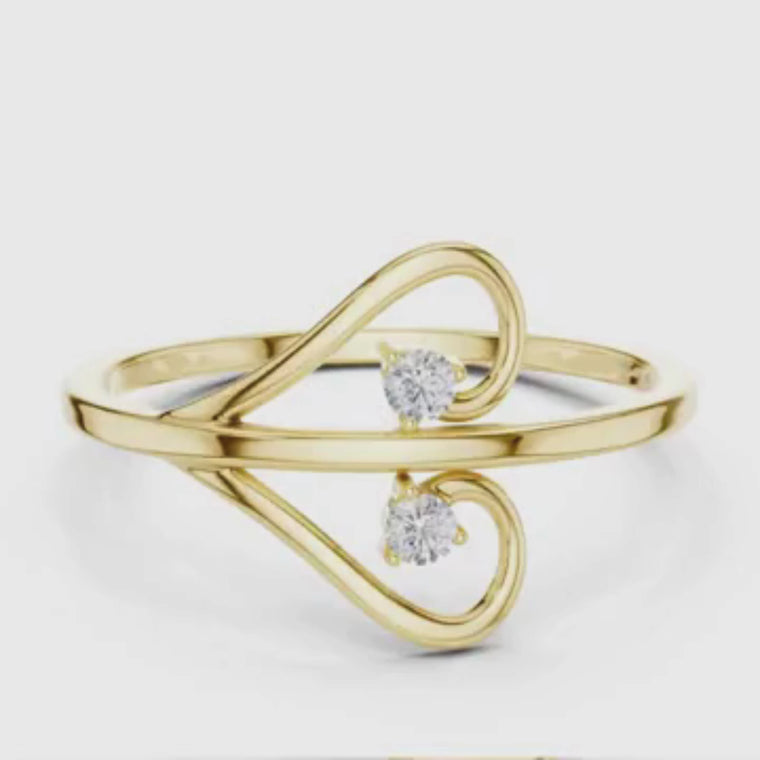 Open Heart Two Bypass Engagement Ring video