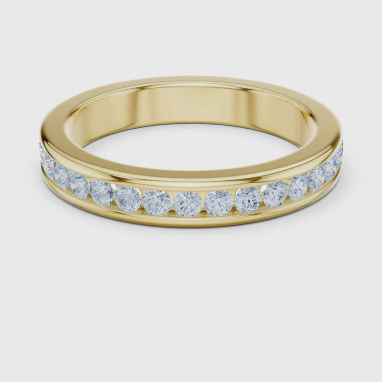 Princess Cut Channel Set Eternity Wedding Band video