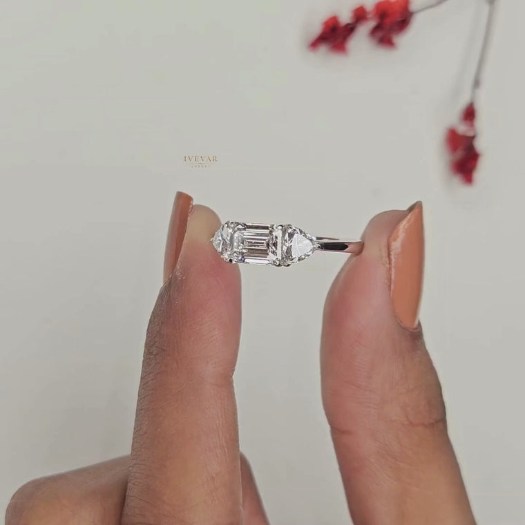 Emerald Cut Three Stone Ring video