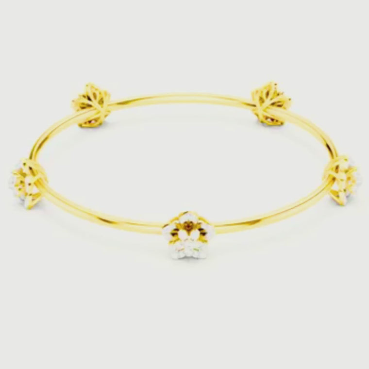 Floral Round Open Cuff Bangle Bracelet for Women video