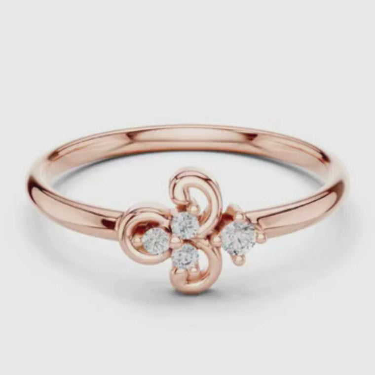 Modern Floral Round Ring With Brilliant Accents video
