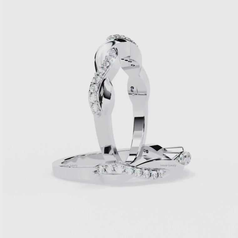 Twisted Pave Wedding Band Ring video