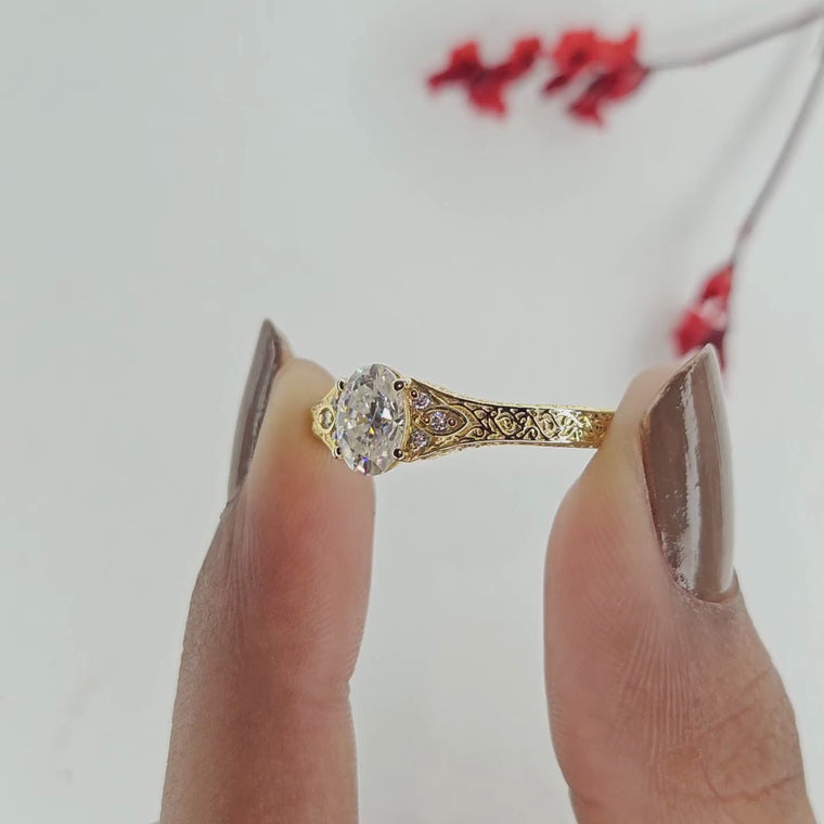 Vintage Milgrain Inspire Oval Cut Engagement Ring video