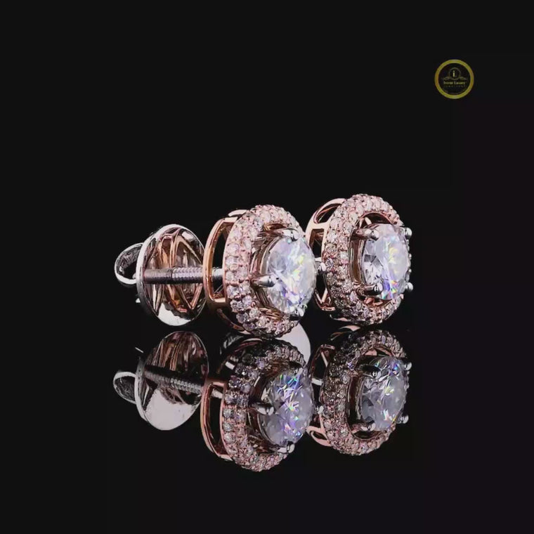 Round Cut Moissanite Earrings video