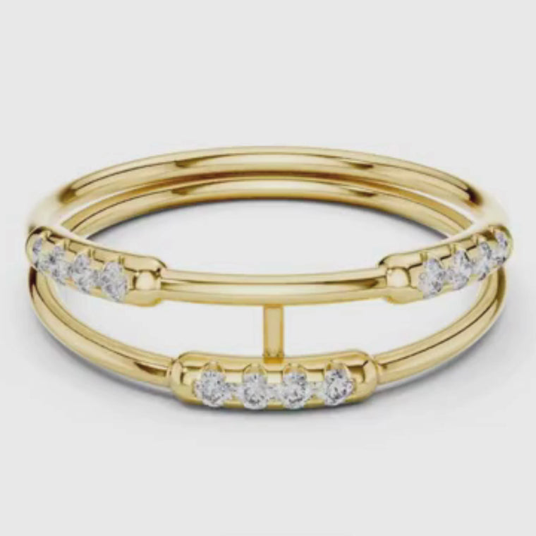 Round Cut Double Band Open Bar Ring video