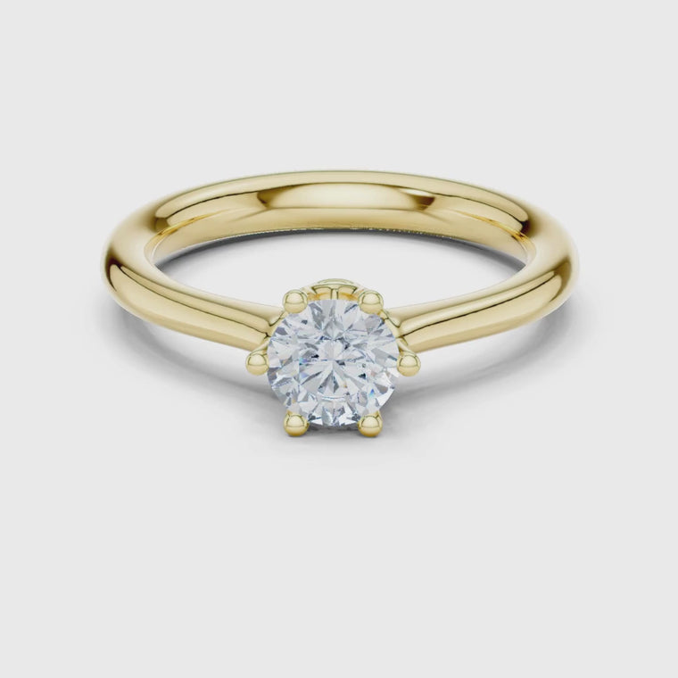 Round Cut Delicate Solitaire Engagement Ring video
