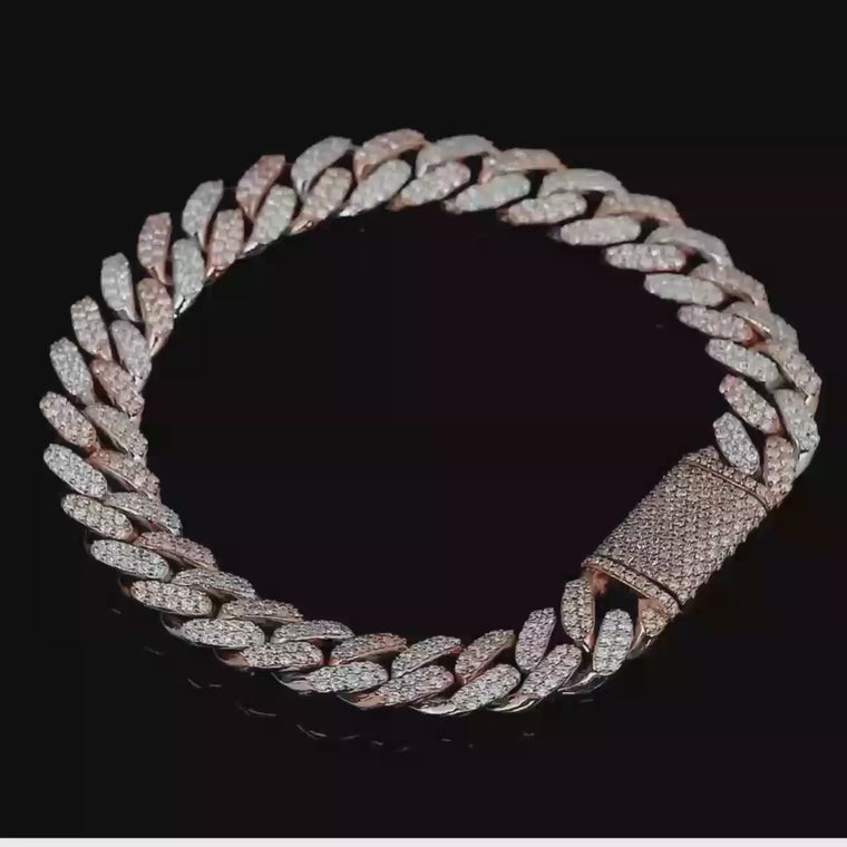 Round Cut Pave Miami Cuban Link Bracelets video