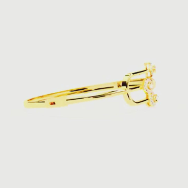 Pear Open Cuff Bypass Bangle Bracelet video