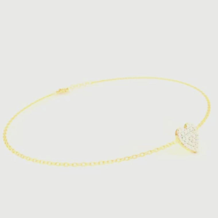 Round Cut Adjustable Heart Bracelet video