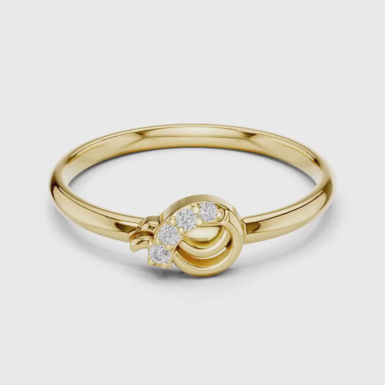 Round Cut Knot Gold Promise Ring for Women video