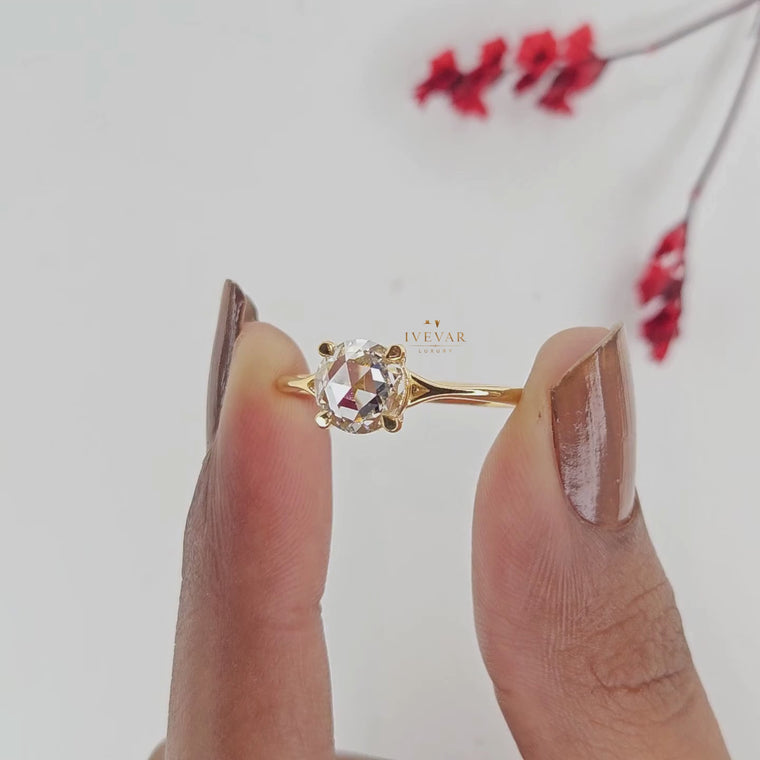 Rose Cut Delicate Engagement Ring video