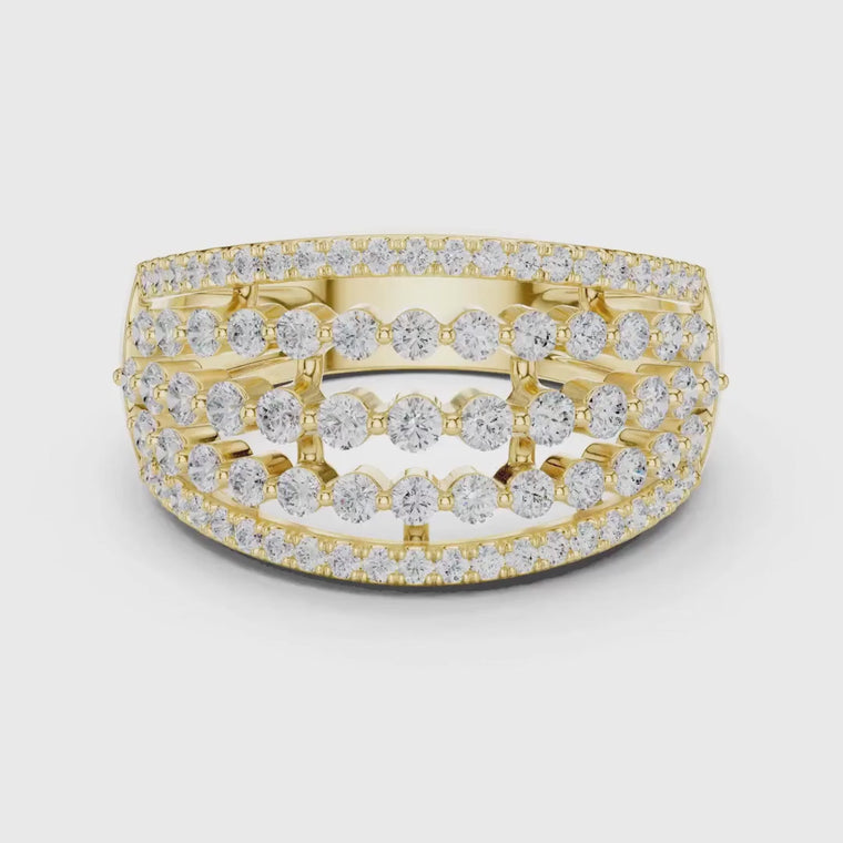 Multi Row Round Wide Band Ring video