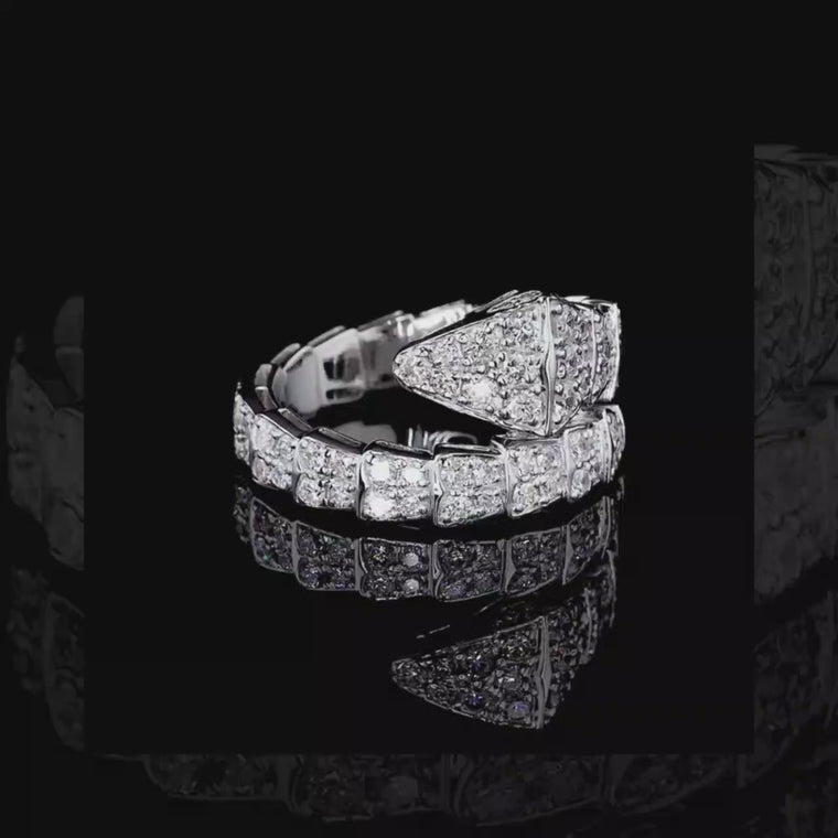 Serpent Wrap Ring Pave Snake Design video