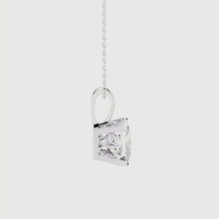 Princess Solitaire Four Prong Pendant video