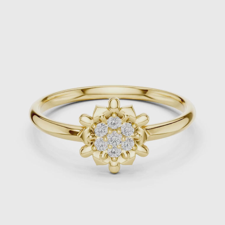 Round Cut Petal Cluster Ring video