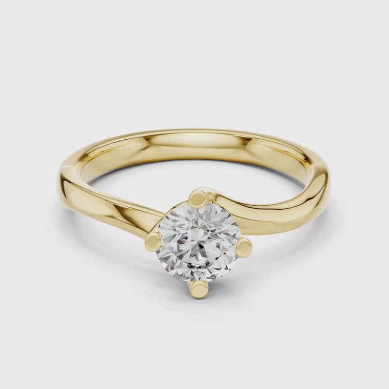Round Cut Swirl Band Engagement Ring video
