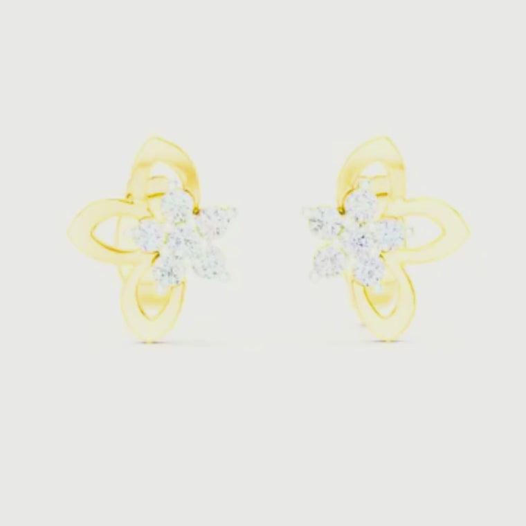 Celestial Floral Knot Round Stud Earrings with Cluster Petals video
