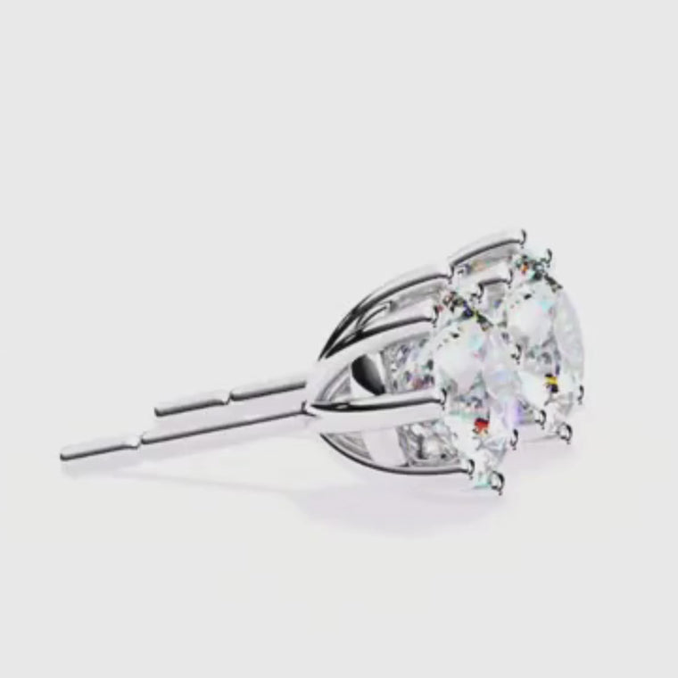 Round Cut Six Prong Solitaire Stud Earrings video
