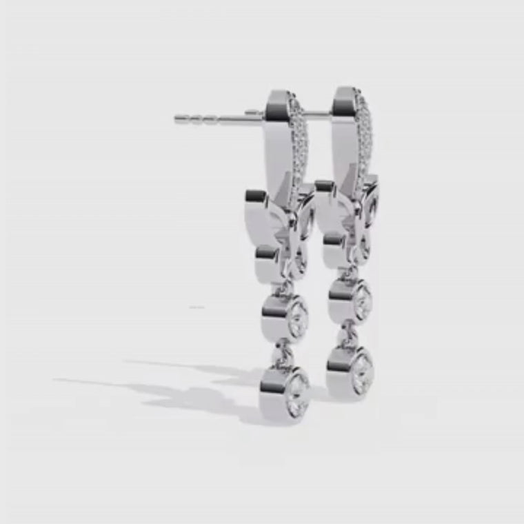 Butterfly Drop Earrings with Bezel Set Rounds video