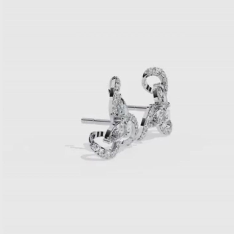 Trio Stud Earrings with Pear and Round Cut Accents video
