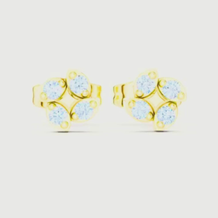 Soft Floral Geometry Petal Curve Round Stud Earrings video