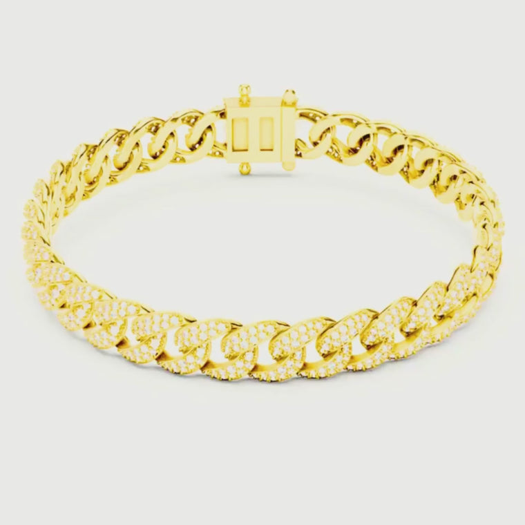 Round Cut Miami Cuban Link Bracelet video